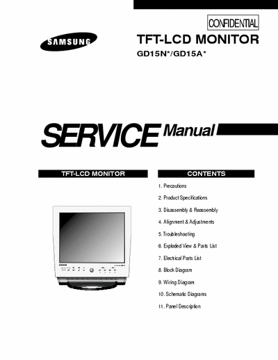 Samsung GD15A LCD service manual